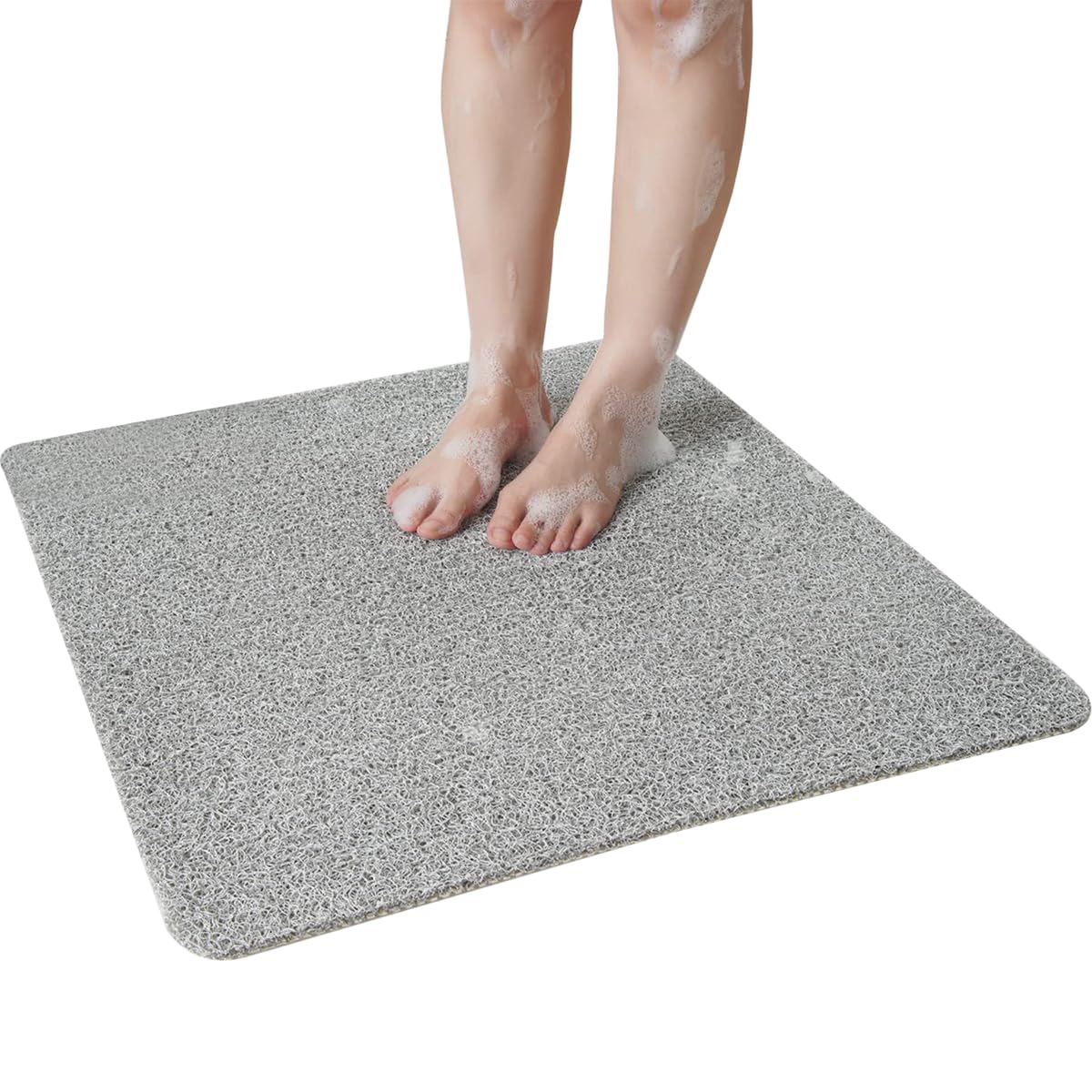 HASTHIP Non Slip Shower Mat, 23.6 x 23.6 inch Quick Drying PVC Loofah Bathmat, Easy Cleaning Shower Floor Mat for Shower, Tub, Bathroom, Wet Areas HASTHIP Non Slip Shower Mat, 23.6 x 23.6 inch Quick Drying PVC Loofah Bathmat, Easy Cleaning Shower Floor Mat for Shower, Tub, Bathroom, Wet Areas